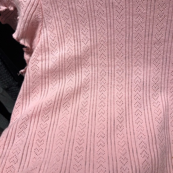 pink urban outfitters ruffle knit shirt ✨SOLD✨ - Picture 2 of 3